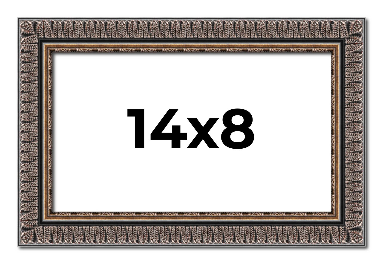 Photo Size Ornate Black Picture Frame - UV Acrylic, Foam Board Backing, Hanging Hardware